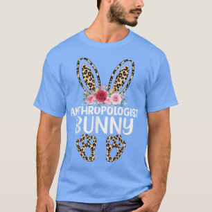 Matching Funny Leopard Print Bunny Antropoloog T-shirt