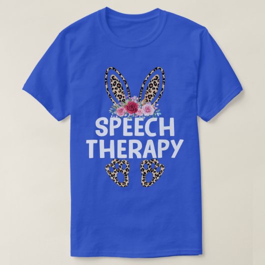 Matching Funny Leopard Print Bunny Speech Therapy T-shirt (Design voorkant)