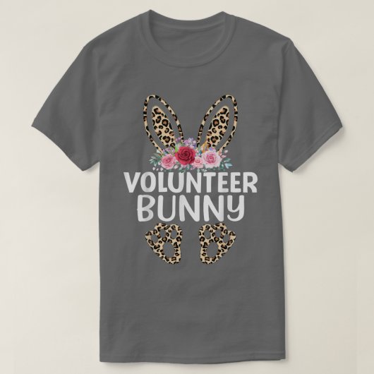 Matching Funny Leopard Print Bunny Volunteer Easte T-shirt (Design voorkant)