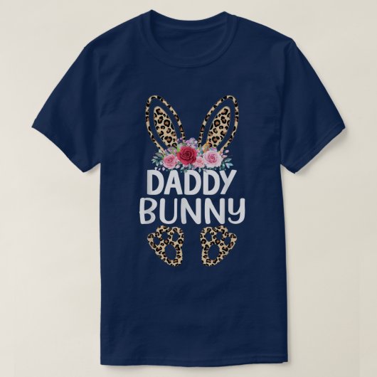 Matching Funny Leopard Print Papa Bunny Easter T-shirt (Design voorkant)