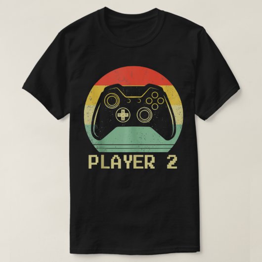 Matching Gamer Couple Player 2 Player 1 Video Game T-shirt (Design voorkant)