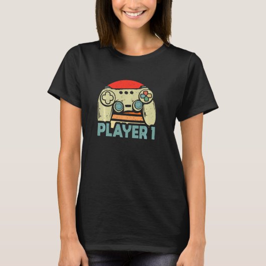 Matching Gamer Player 1 2 3 Pap Mam & Kinder Pullo T-shirt (Voorkant)
