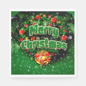Matching Green Merry Gold Bells Luncheon Servet (Voorkant)