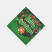 Matching Green Merry Gold Bells Luncheon Servet (Hoek)