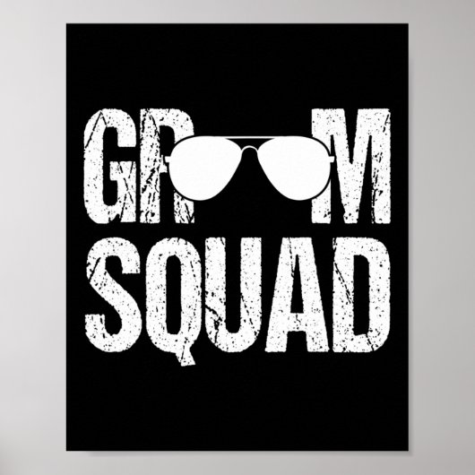 Matching Groomsman Group Bachelor Party Groom Squa Poster (Voorkant)