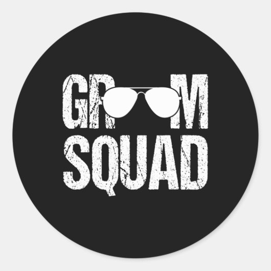 Matching Groomsman Group Bachelor Party Groom Squa Ronde Sticker (Voorkant)