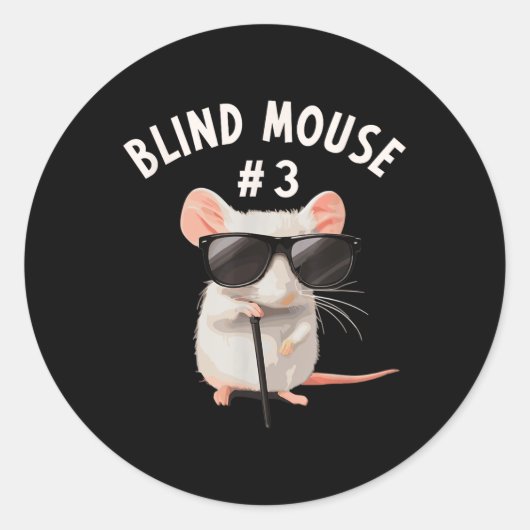 Matching Group Outfit #3 van 3 - Drie blinde muize Ronde Sticker (Voorkant)