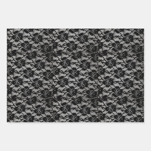 Matching Halloween Black Rozen Gothic White Lace R Inpakpapier Vel (Voorkant 2)