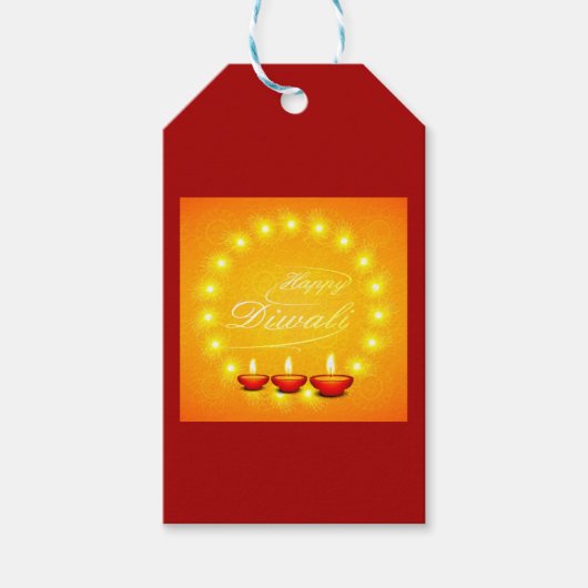 Matching Happy Diwali Yellow Cadeaulabel (Voorkant)