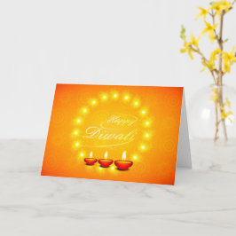 Matching Happy Diwali Yellow Greeting / Uitnodigin Kaart
