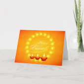 Matching Happy Diwali Yellow Greeting / Uitnodigin Kaart (Voorkant)