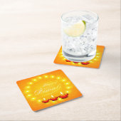 Matching Happy Diwali Yellow Kartonnen Onderzetters (Insitu)