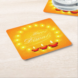 Matching Happy Diwali Yellow Kartonnen Onderzetters