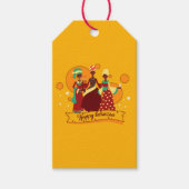 Matching Happy Kwanzaa 3 Dames geel Cadeaulabel (Voorkant)