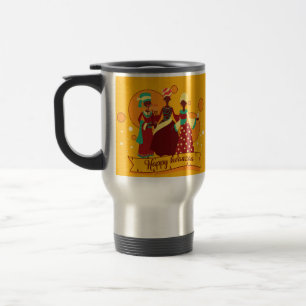 Matching Happy Kwanzaa 3 Dames geel Reisbeker