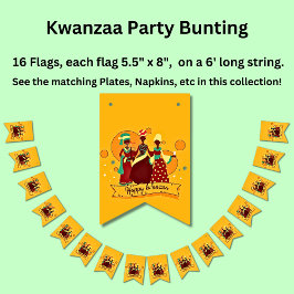 Matching Happy Kwanzaa 3 Dames geel Vlaggetjes