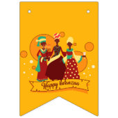 Matching Happy Kwanzaa 3 Dames geel Vlaggetjes (Eerste vlag)