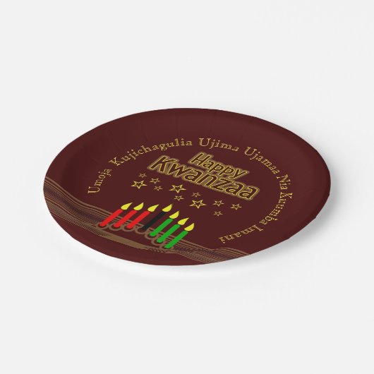 Matching Happy Kwanzaa Seven Principles 7" Papieren Bordje (Gekanteld)