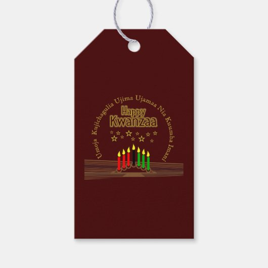 Matching Happy Kwanzaa Seven Principles Cadeaulabel (Voorkant)