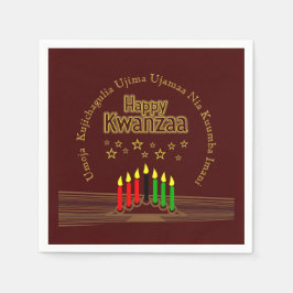Matching Happy Kwanzaa Seven Principles Cocktail Servet