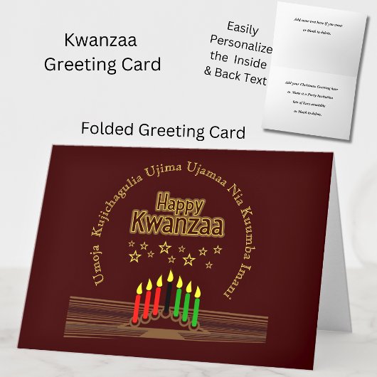 Matching Happy Kwanzaa Seven Principles Greeting Kaart