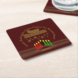 Matching Happy Kwanzaa Seven Principles Kartonnen Onderzetters