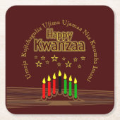 Matching Happy Kwanzaa Seven Principles Kartonnen Onderzetters (Voorkant)