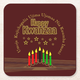 Matching Happy Kwanzaa Seven Principles Kartonnen Onderzetters