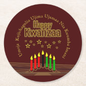 Matching Happy Kwanzaa Seven Principles Ronde Kartonnen Onderzetter (Voorkant)