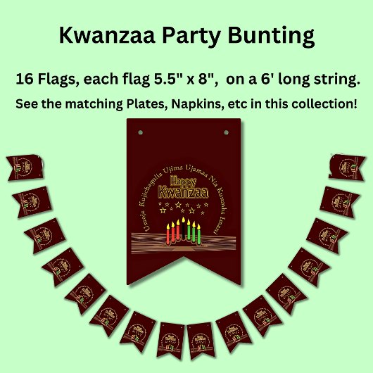 Matching Happy Kwanzaa Seven Principles Vlaggetjes