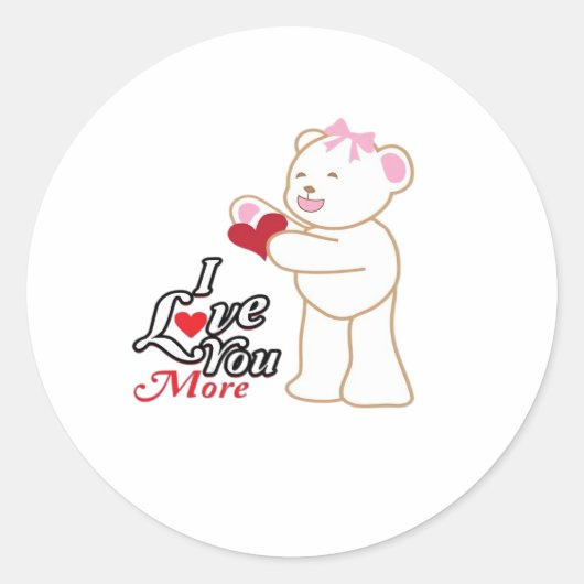 Matching Honeymoon Love You More Couple Style  Ronde Sticker (Voorkant)