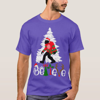 Matching Kerstpyjama Family Bigfoot Geloof T-shirt