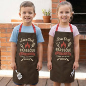 Matching Kids Barbecue Aprons for Cooking  Schort