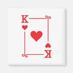 Matching King Hearts Suit Plays Cards Modern Magneet