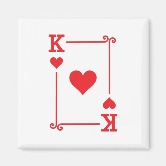 Matching King Hearts Suit Plays Cards Modern Magneet (Voorkant)