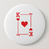 Matching King Hearts Suit Plays Cards Modern Ronde Button 4,0 Cm (Voorkant)
