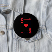 Matching King Hearts Suit Plays Cards Modern Ronde Button 4,0 Cm (In situ)