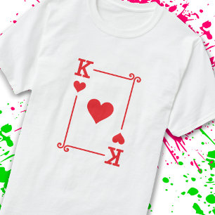 Matching King Hearts Suit Plays Cards Modern T-shirt
