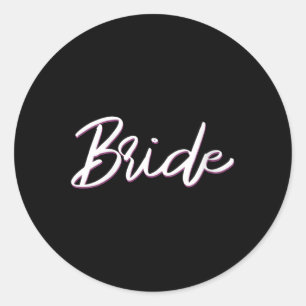 Matching klaarmaken bruid & amp; bruidegom bruilof ronde sticker