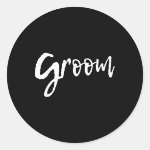 Matching klaarmaken bruid & amp; bruidegom bruilof ronde sticker