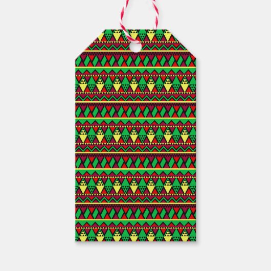 Matching Kwanzaa Yellow Red Black Green Cadeaulabel (Voorkant)