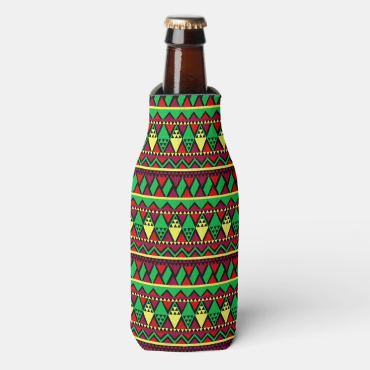 Matching Kwanzaa Yellow Red Black Green Flesjeskoeler (Fles Voorkant)