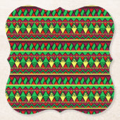 Matching Kwanzaa Yellow Red Black Green Kartonnen Onderzetters (Voorkant)