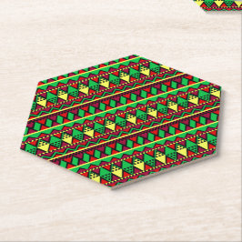 Matching Kwanzaa Yellow Red Black Green Kartonnen Onderzetters