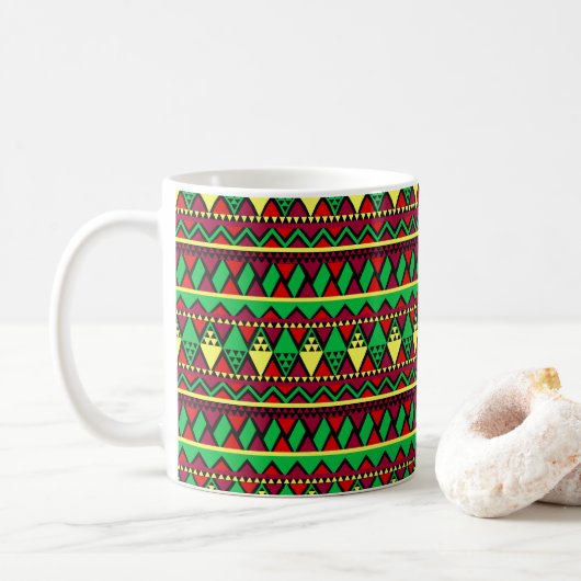 Matching Kwanzaa Yellow Red Black Green Koffiemok (Met donut)