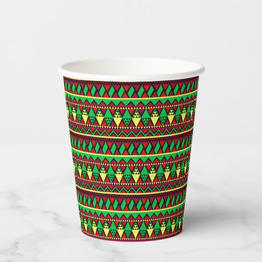 Matching Kwanzaa Yellow Red Black Green Papieren Bekers (Achterkant)