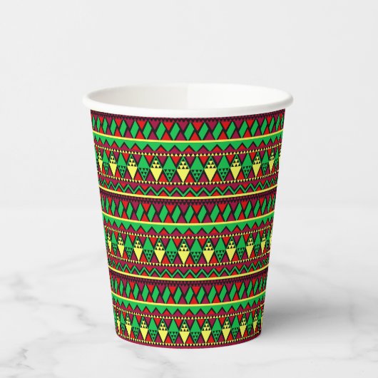 Matching Kwanzaa Yellow Red Black Green Papieren Bekers (Links)