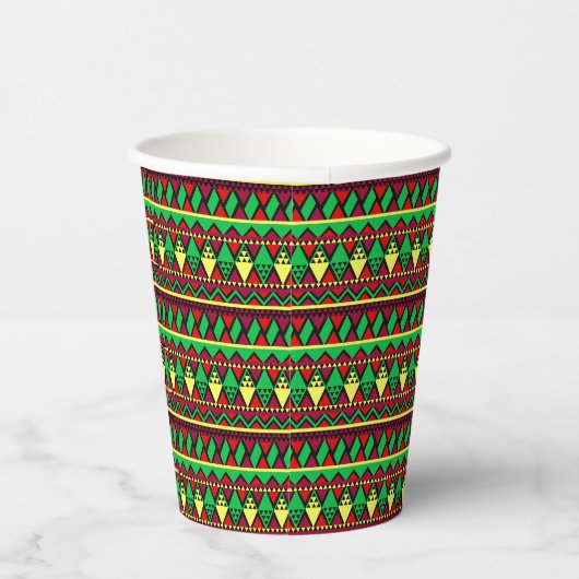 Matching Kwanzaa Yellow Red Black Green Papieren Bekers (Rechts)