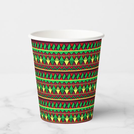 Matching Kwanzaa Yellow Red Black Green Papieren Bekers (Voorkant)