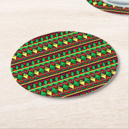 Matching Kwanzaa Yellow Red Black Green Ronde Kartonnen Onderzetter